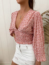 Conte Floral Top - Pink Tops Sun Palm Boutique