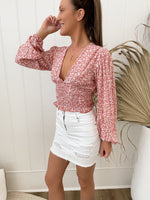 Conte Floral Top - Pink Tops Sun Palm Boutique