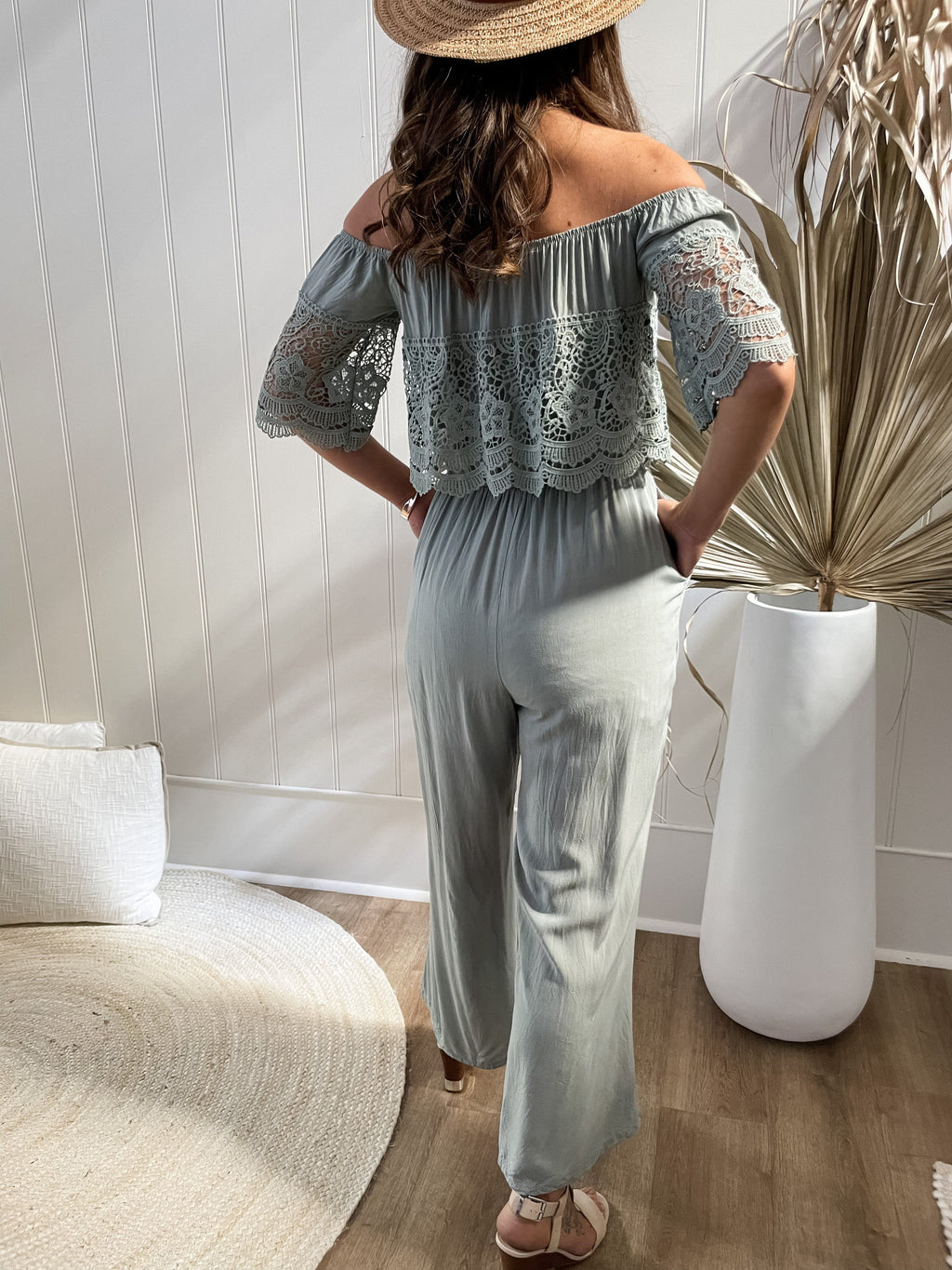 Esana Jumpsuit - Sage Playsuits Sun Palm Boutique