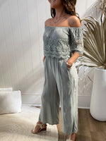 Esana Jumpsuit - Sage Playsuits Sun Palm Boutique