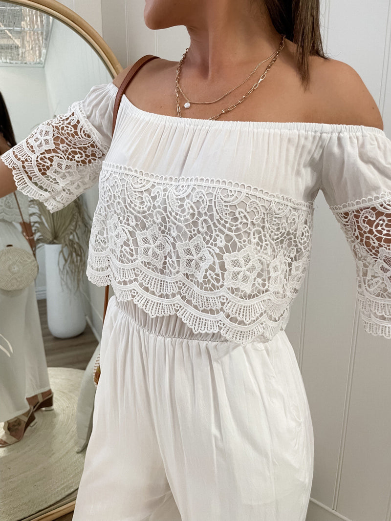 Esana Jumpsuit - White Playsuits Sun Palm Boutique
