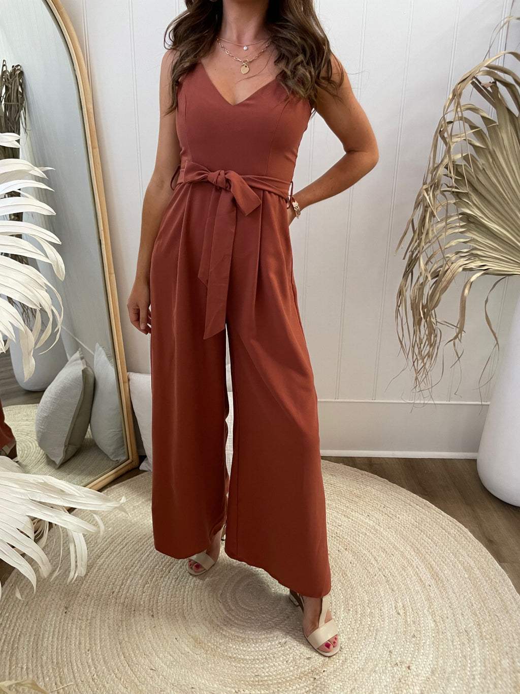 Ocho Rios Jumpsuit - Terracotta Playsuits Sun Palm Boutique