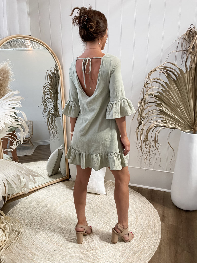 Peron Dress - Sage Dresses Sun Palm Boutique