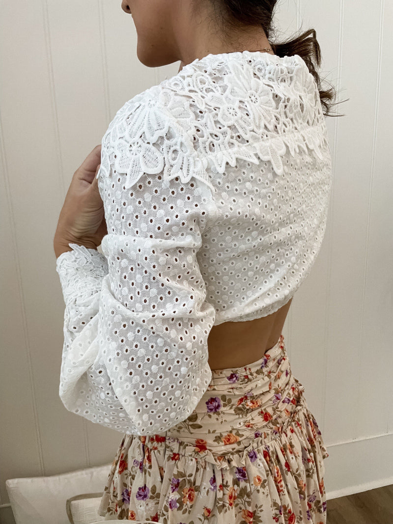 Tallow Boho White Top Tops Sun Palm Boutique